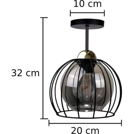 Σταθερό πολύφωτο SOLO BLACK 1xE27/60W/230V μαύρο/χρυσαφί