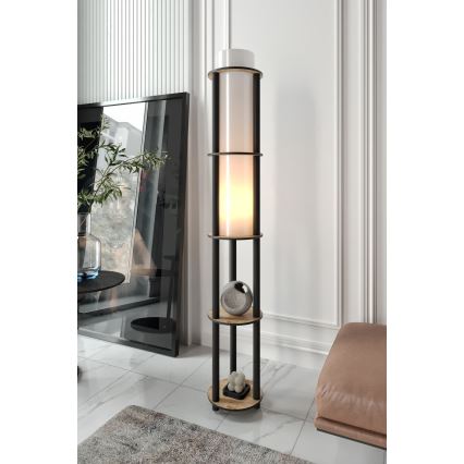 Σταθερός λαμπτήρας με ράφια NOTO 1xE27/40W/230V μπεζ/μαύρος