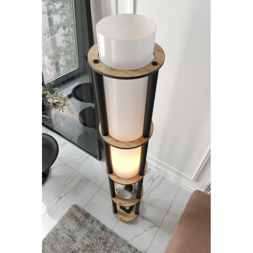 Σταθερός λαμπτήρας με ράφια NOTO 1xE27/40W/230V μπεζ/μαύρος