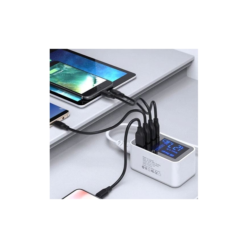 Σταθμός φόρτισης 3xUSB A + 1xUSB C