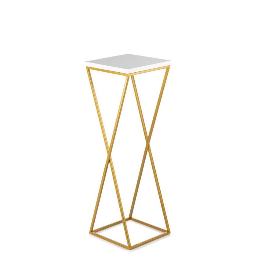Σταντ για γλάστρες LOFT 70x24 cm χρυσό/λευκό