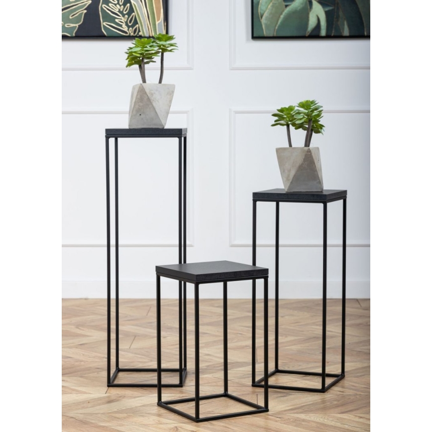 Σταντ γλάστρας BASICLOFT 80x24 μαύρο
