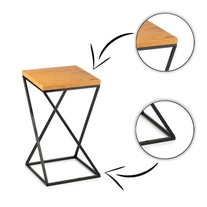 Σταντ γλάστρας LOFT 40x24 cm μαύρο/καφέ