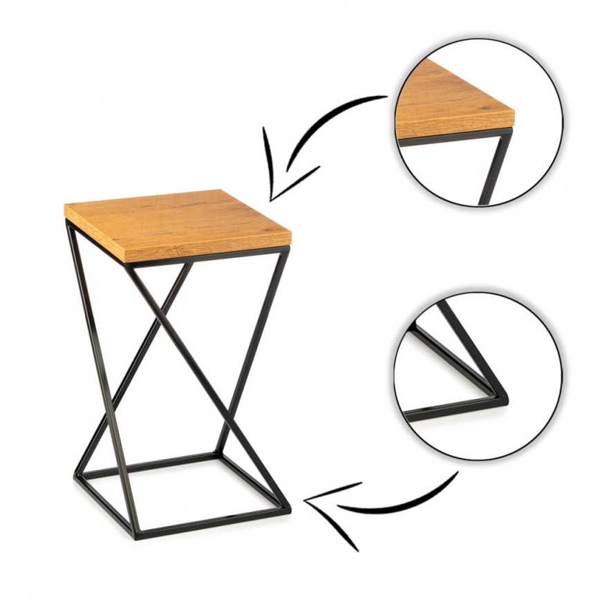 Σταντ γλάστρας LOFT 40x24 cm μαύρο/καφέ