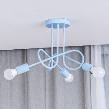 Στερεωμένο φωτιστικό οροφής OXFORD 3xE27/15W/230V μπλε