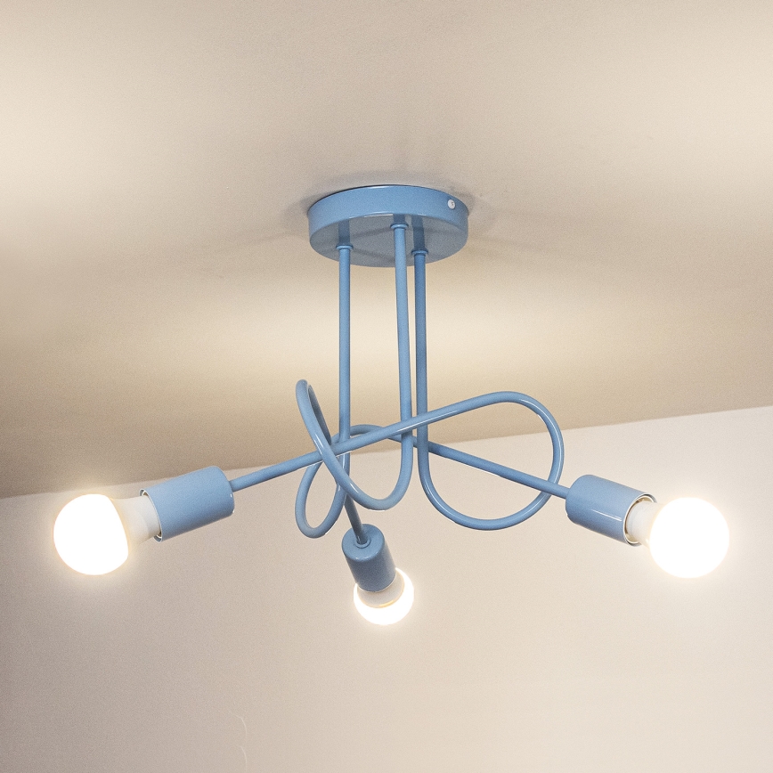 Στερεωμένο φωτιστικό οροφής OXFORD 3xE27/15W/230V μπλε