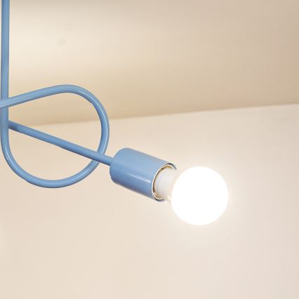 Στερεωμένο φωτιστικό οροφής OXFORD 3xE27/15W/230V μπλε