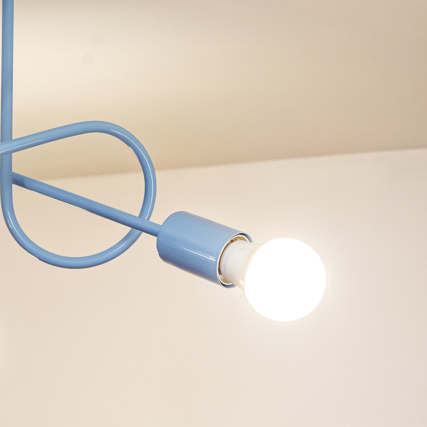 Στερεωμένο φωτιστικό οροφής OXFORD 3xE27/15W/230V μπλε