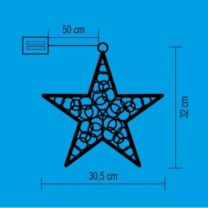 Στολισμός παραθύρου με LED 20xLED/2xAA