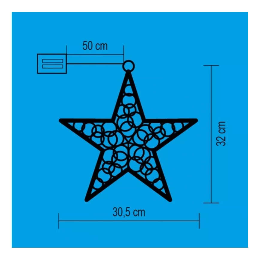 Στολισμός παραθύρου με LED 20xLED/2xAA
