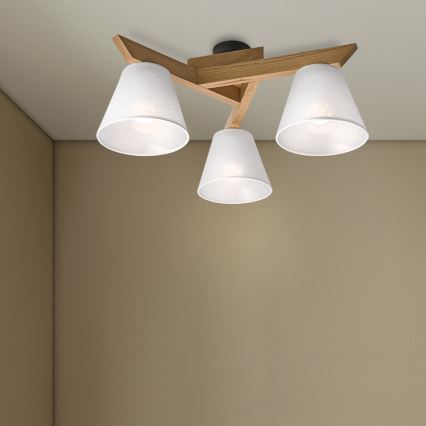 Συνδεδεμένο πολύφωτο ANTONIO 3xE14/40W/230V δρυς