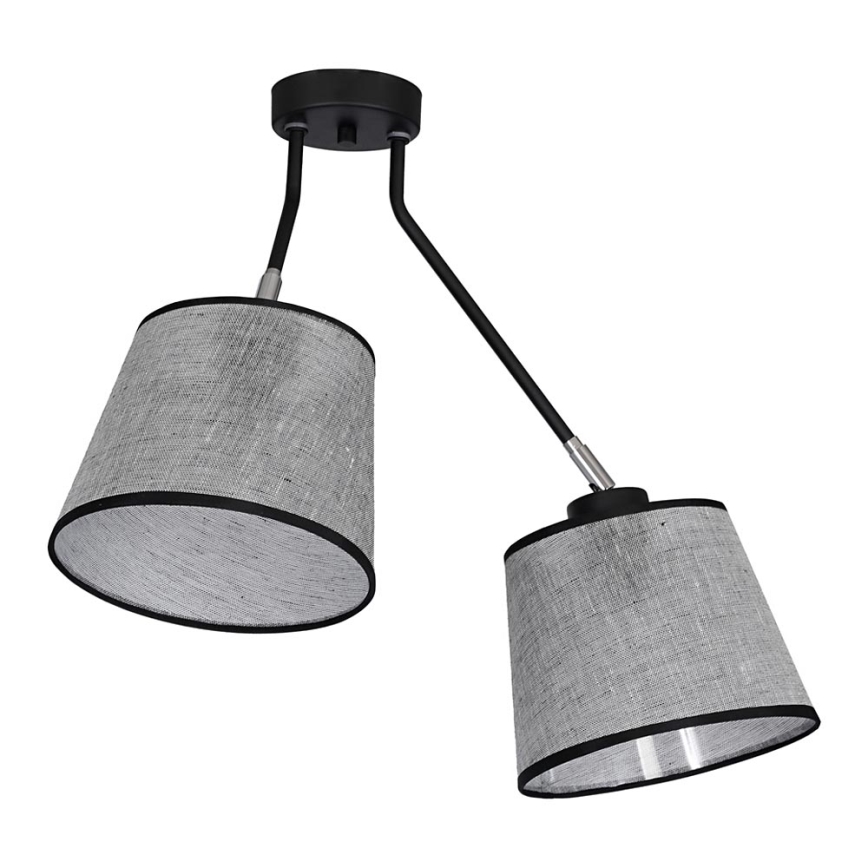 Συνδεδεμένο πολύφωτο ASTA 2xE27/60W/230V μαύρο