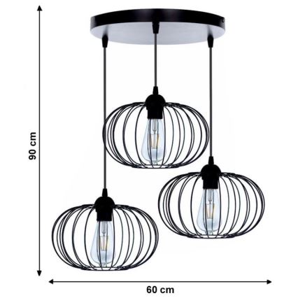 Συνδεδεμένο πολύφωτο BOCCA 3xE27/60W/230V