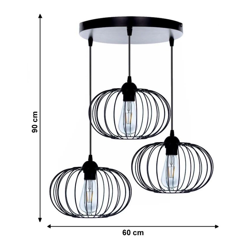 Συνδεδεμένο πολύφωτο BOCCA 3xE27/60W/230V