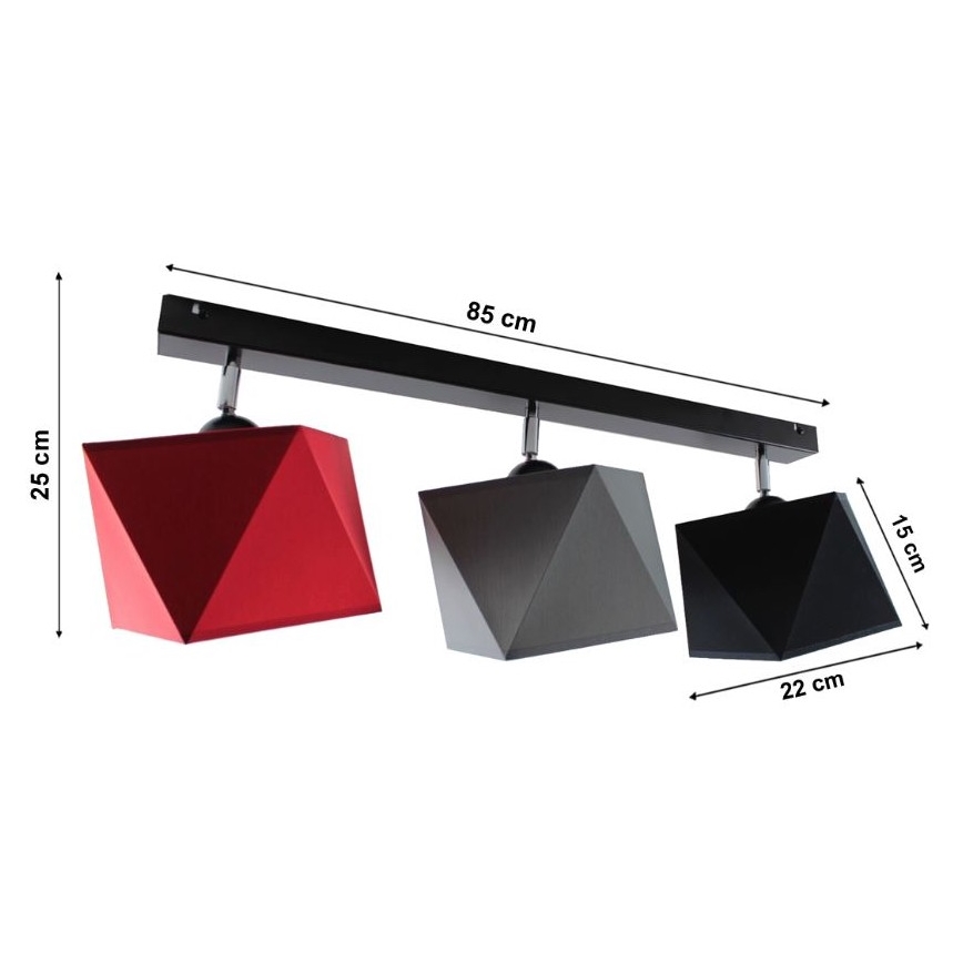 Συνδεδεμένο πολύφωτο DIAMENT 3xE27/60W/230V