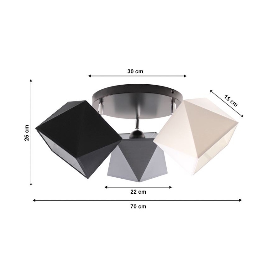 Συνδεδεμένο πολύφωτο DIAMENT 3xE27/60W/230V