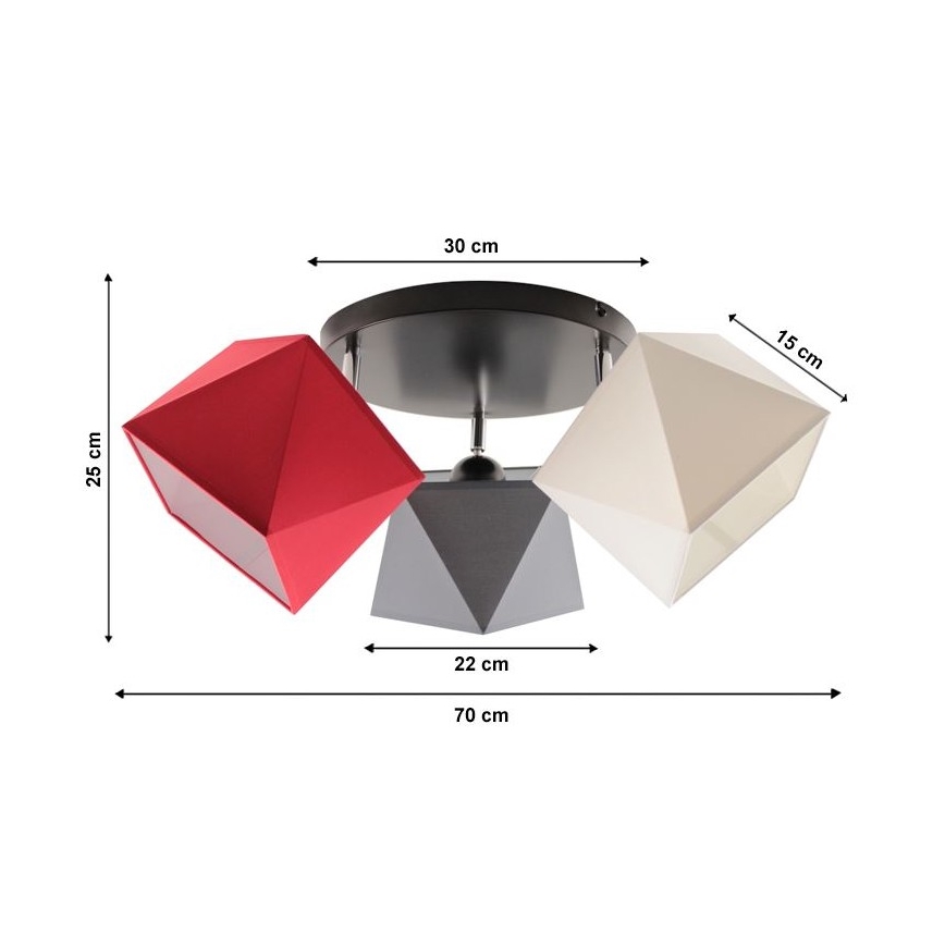 Συνδεδεμένο πολύφωτο DIAMENT 3xE27/60W/230V