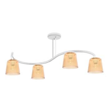 Συνδεδεμένο πολύφωτο LUCEA 4xE27/15W/230V λευκό/πορτοκάλι