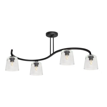 Συνδεδεμένο πολύφωτο LUCEA 4xE27/15W/230V μαύρο/διαφανής