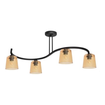 Συνδεδεμένο πολύφωτο LUCEA 4xE27/15W/230V μαύρο/πορτοκάλι