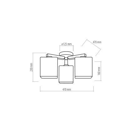 Συνδεδεμένο πολύφωτο NADIA 3xE27/60W/230V