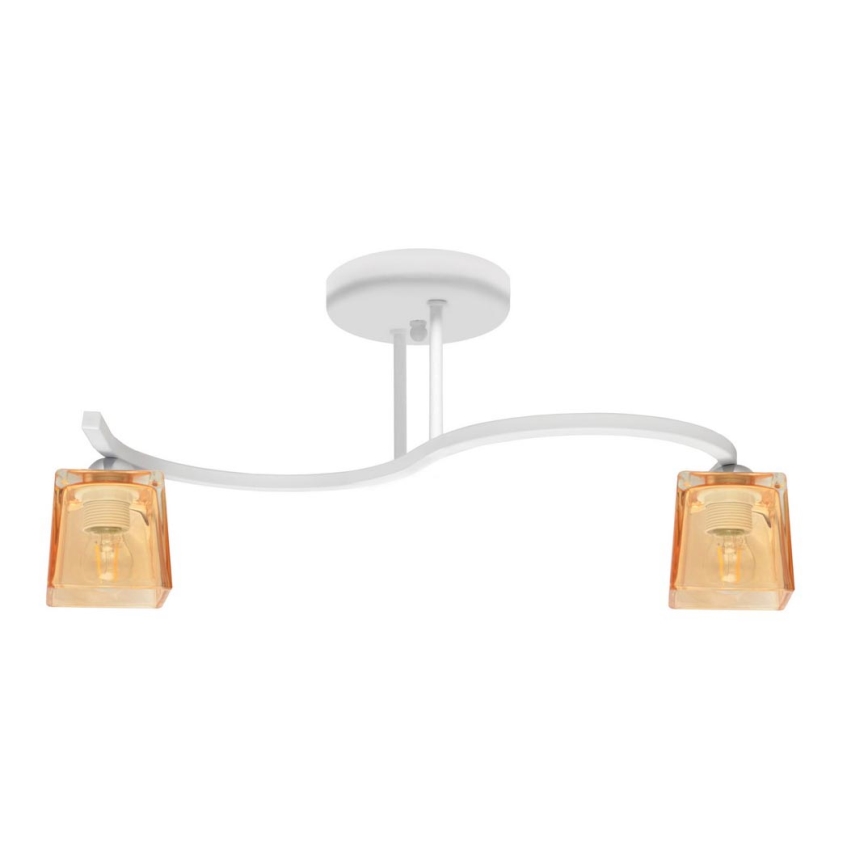 Συνδεδεμένο πολύφωτο SANTOS 2xE27/15W/230V λευκό/πορτοκάλι