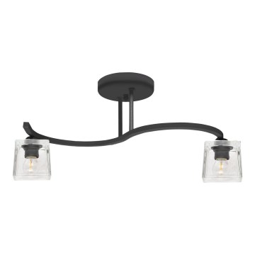 Συνδεδεμένο πολύφωτο SANTOS 2xE27/15W/230V μαύρο/διαφανής