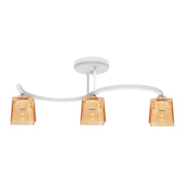Συνδεδεμένο πολύφωτο SANTOS 3xE27/15W/230V λευκό/πορτοκάλι