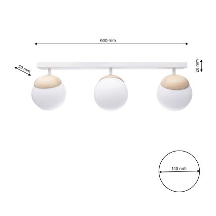 Συνδεδεμένο πολύφωτο SFERA WOOD 3xE14/40W/230V