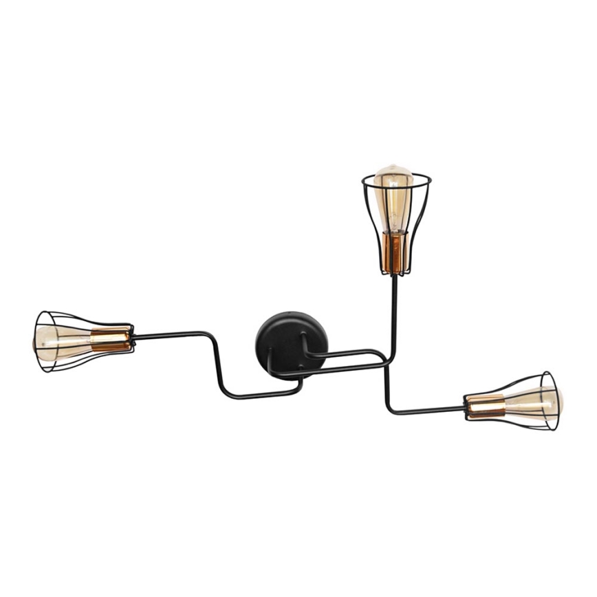 Συνδεδεμένο πολύφωτο TUBE II 3xE27/15W/230V μαύρο