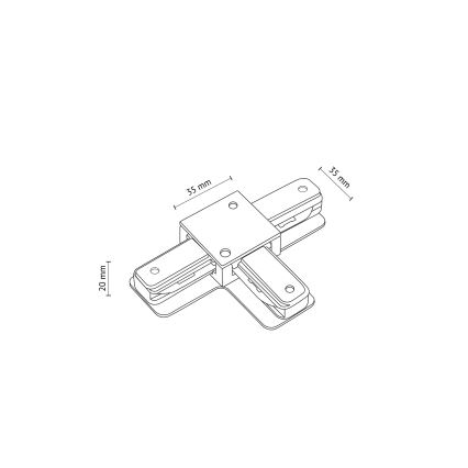 Σύνδεσμος ράγας για σποτ μονοφασικός Τ TRACER T-connector μαύρο