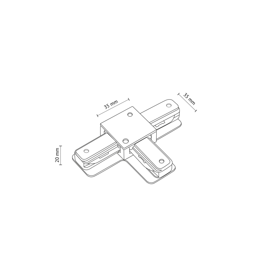 Σύνδεσμος ράγας για σποτ μονοφασικός Τ TRACER T-connector μαύρο