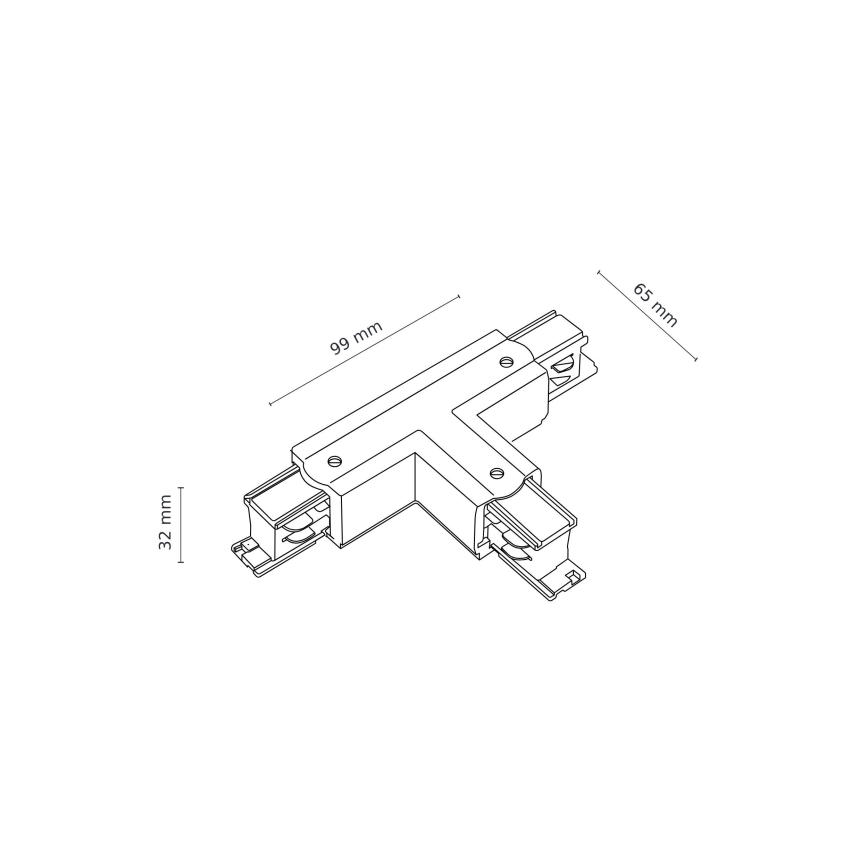 Σύνδεσμος ράγας για σποτ Ταφ 3 Καλωδίων TRACER T-connector λευκό