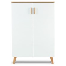 Συρταριέρα FRISK 117x80 cm λευκό/καφέ