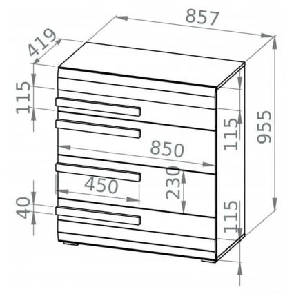 Συρταριέρα SARPA 96x86 cm λευκό/καφέ