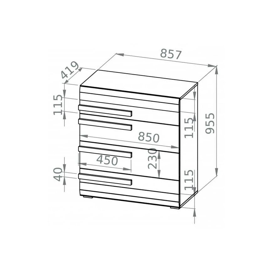 Συρταριέρα SARPA 96x86 cm λευκό/καφέ