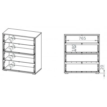 Συρταριέρα SARPA 96x86 cm λευκό/καφέ