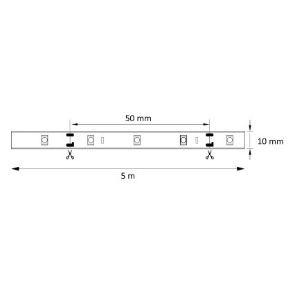 Ταινία LED 5m 28W/12V IP20 6500K