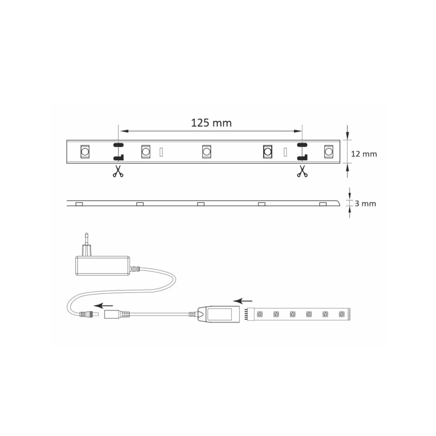 Ταινία RGB LED Dimmable εξωτερικού χώρου Wi-fi LED/8W IP65 2 m Tuya