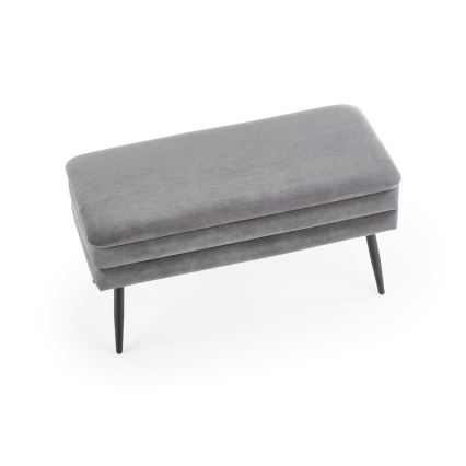 Ταμπουρέ σκαμπό με αποθηκευτικό χώρο VELVA 37x78 cm γκρι