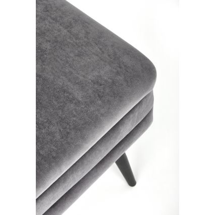 Ταμπουρέ σκαμπό με αποθηκευτικό χώρο VELVA 37x78 cm γκρι