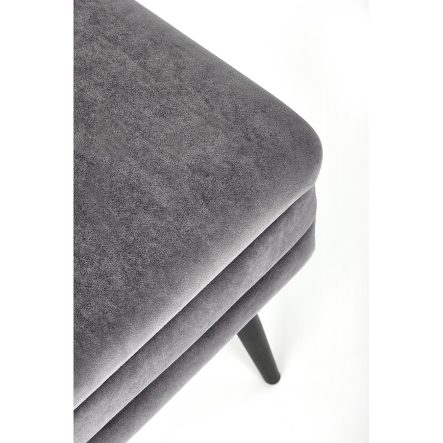 Ταμπουρέ σκαμπό με αποθηκευτικό χώρο VELVA 37x78 cm γκρι