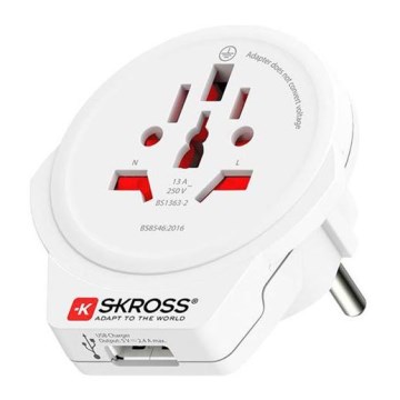 Ταξιδιωτικός αντάπτορας Europe USB για ξένους στην Τσεχία, USB-A 12W τύπου E/F
