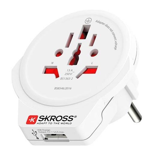 Ταξιδιωτικός αντάπτορας Europe USB για ξένους στην Τσεχία, USB-A 12W τύπου E/F