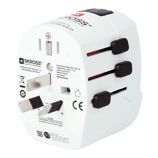 Ταξιδιωτικός αντάπτορας PRO Light USB AC45PD - Παγκόσμια συμβατότητα, UK+USA+AUS/CN, θύρες USB A+C, 45W