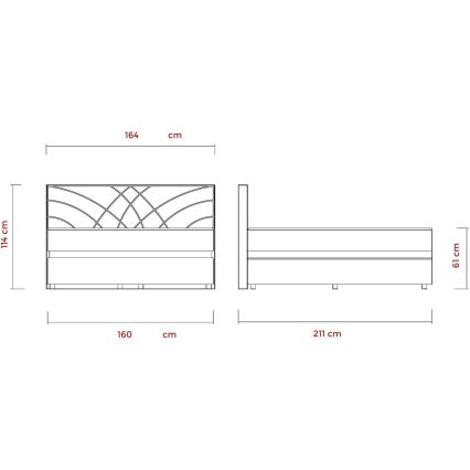 Ταπετσαρισμένο κρεβάτι GINA 160x200 cm με στρώματα και πρακτικό αποθηκευτικό χώρο — κομψό μπεζ