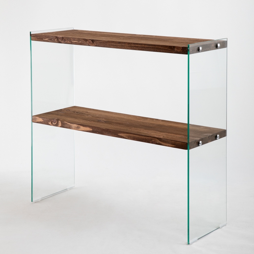 Τεμάχιο ραφιού VENEDIK 80x90 cm πεύκο/διαφανής