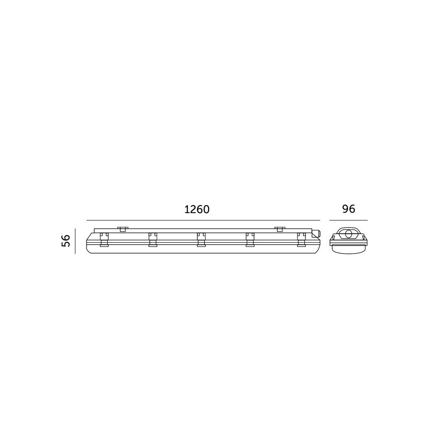 Τεχνική λάμπα φθορισμού HERMES T8 2xG13/18W/230V IP65