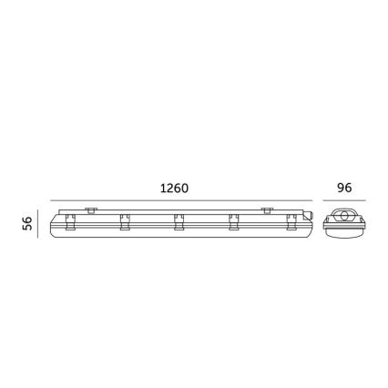Τεχνικό φωτιστικό φθορισμού HERMES T8 2xG13/18W/230V IP65