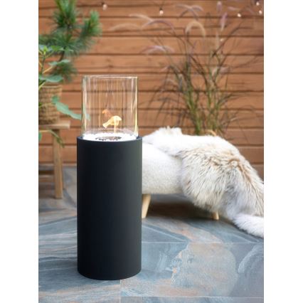 Τζάκι βιοαιθανόλης 26,5x80,5 cm μαύρο + προστατευτικό κάλυμμα